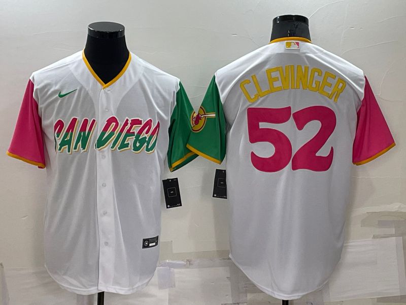Men San Diego Padres #52 Clevinger White City Edition Game Nike 2022 MLB Jerseys